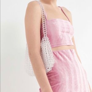 NEW clear beaded bag